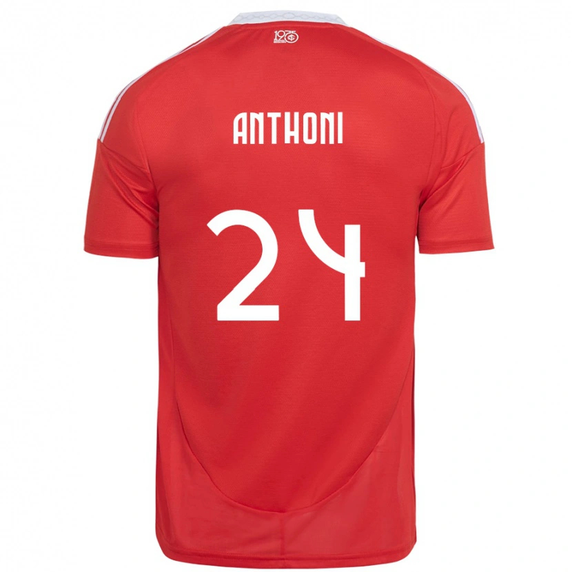 Danxen Mænd Anthoni #24 Hvid Rød Hjemmebane Spillertrøjer 2025/26 Trøje T-Shirt
