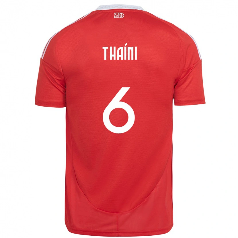 Danxen Mænd Thaíni #6 Hvid Rød Hjemmebane Spillertrøjer 2025/26 Trøje T-Shirt