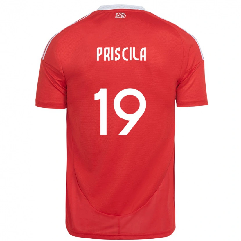 Danxen Mænd Priscila #19 Hvid Rød Hjemmebane Spillertrøjer 2025/26 Trøje T-Shirt