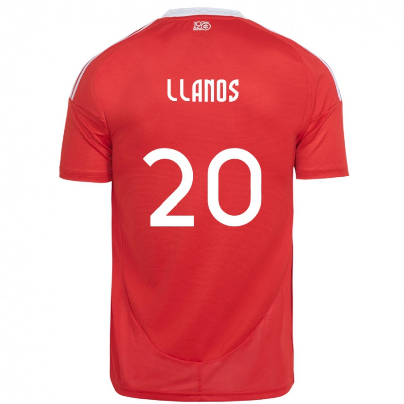 Danxen Mænd Pati Llanos #20 Hvid Rød Hjemmebane Spillertrøjer 2025/26 Trøje T-Shirt