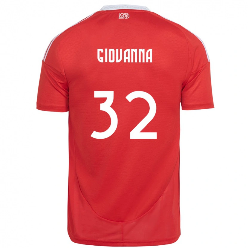 Danxen Mænd Giulia Giovanna #32 Hvid Rød Hjemmebane Spillertrøjer 2025/26 Trøje T-Shirt