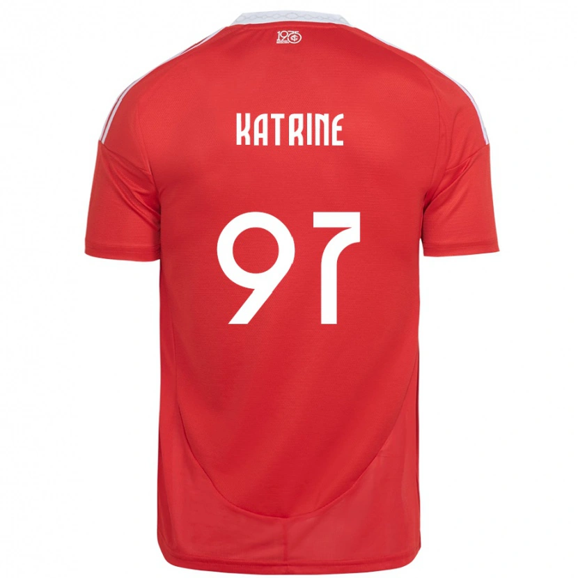 Danxen Mænd Katrine #97 Hvid Rød Hjemmebane Spillertrøjer 2025/26 Trøje T-Shirt