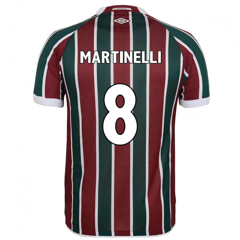 Danxen Mænd Martinelli #8 Hvid Grøn Maroon Hjemmebane Spillertrøjer 2025/26 Trøje T-Shirt