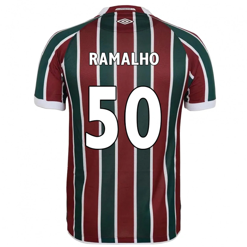 Danxen Mænd Gustavo Ramalho #50 Hvid Grøn Maroon Hjemmebane Spillertrøjer 2025/26 Trøje T-Shirt