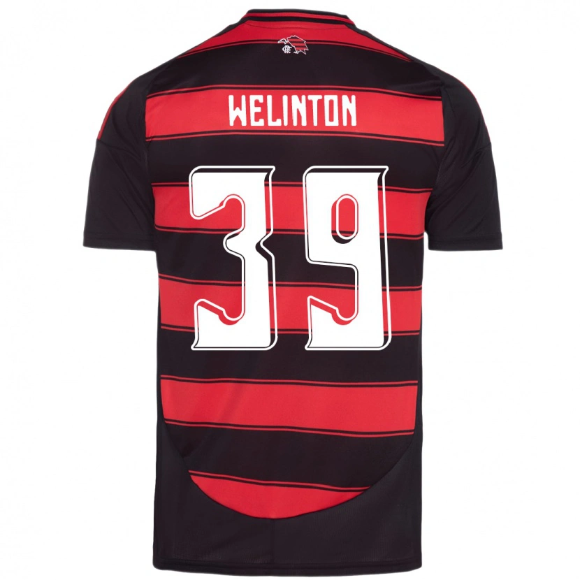 Danxen Mænd Zé Welinton #39 Rød Sort Hjemmebane Spillertrøjer 2025/26 Trøje T-Shirt