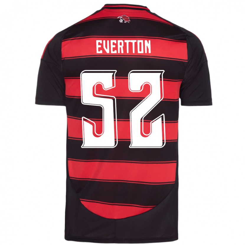 Danxen Mænd Evertton Araújo #52 Hvid Rød Hjemmebane Spillertrøjer 2025/26 Trøje T-Shirt