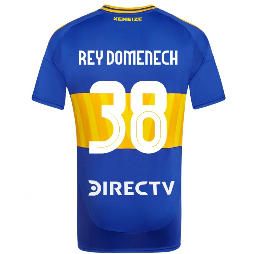 Danxen Mænd Camilo Rey Domenech #38 Hvid Blå Hjemmebane Spillertrøjer 2025/26 Trøje T-Shirt