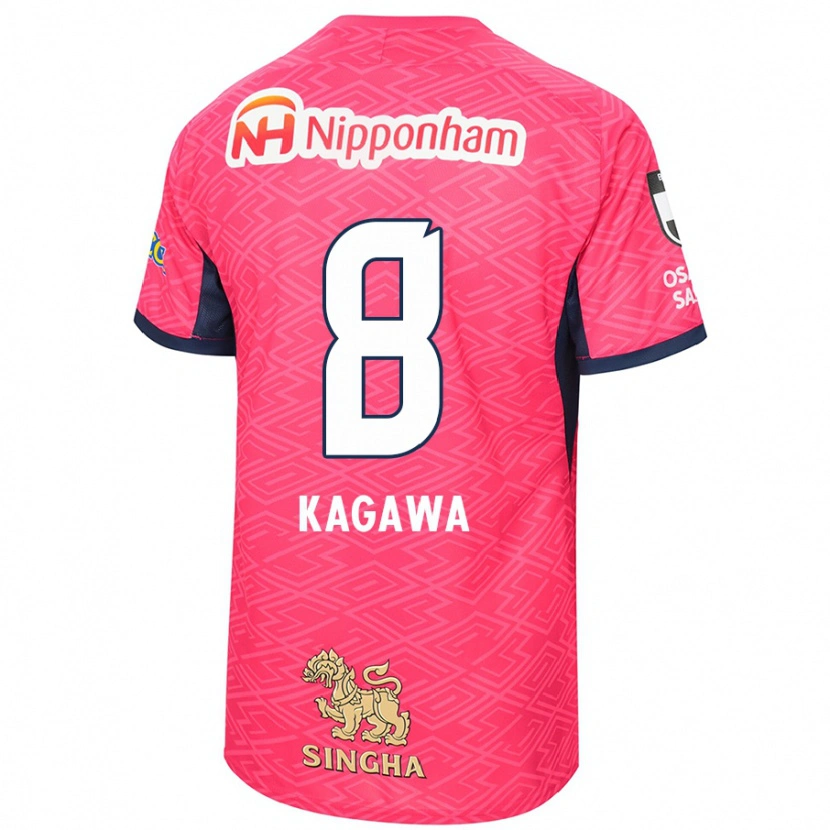 Danxen Mænd Shinji Kagawa #8 Hvid Sakura Pink Hjemmebane Spillertrøjer 2025/26 Trøje T-Shirt