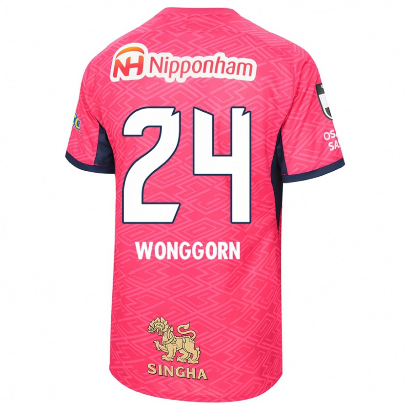 Danxen Mænd Jaroensak Wonggorn #24 Hvid Sakura Pink Hjemmebane Spillertrøjer 2025/26 Trøje T-Shirt