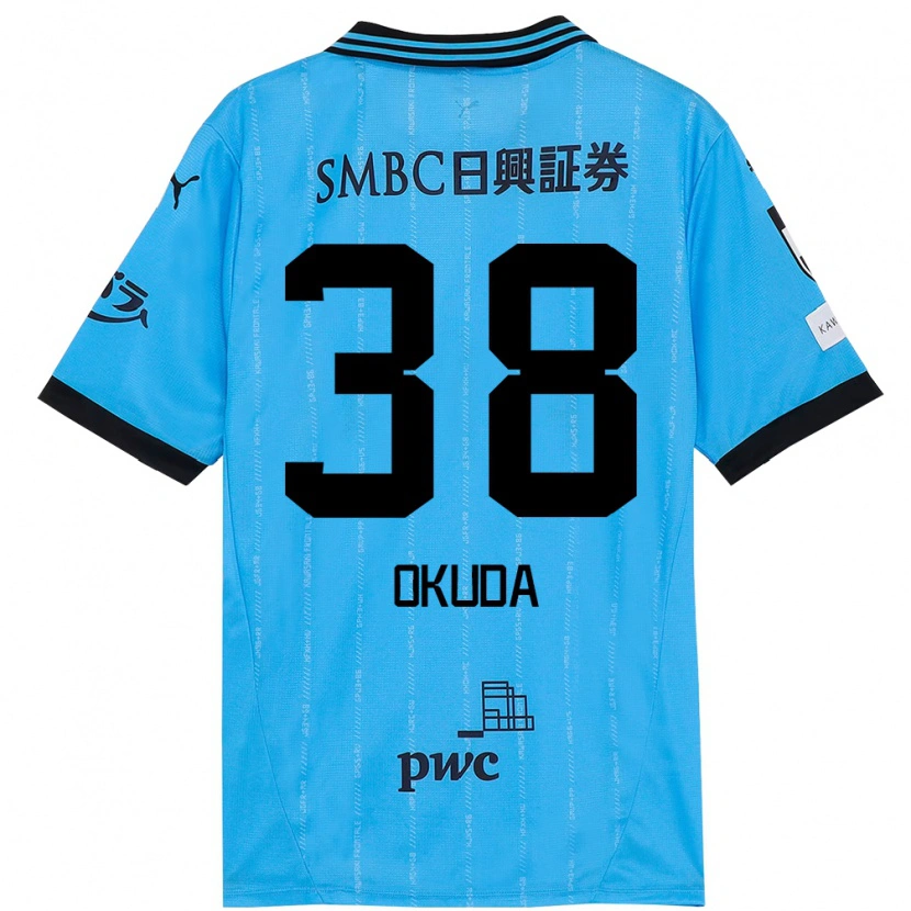 Danxen Mænd Yuma Okuda #38 Hvid Himmelblå Hjemmebane Spillertrøjer 2025/26 Trøje T-Shirt