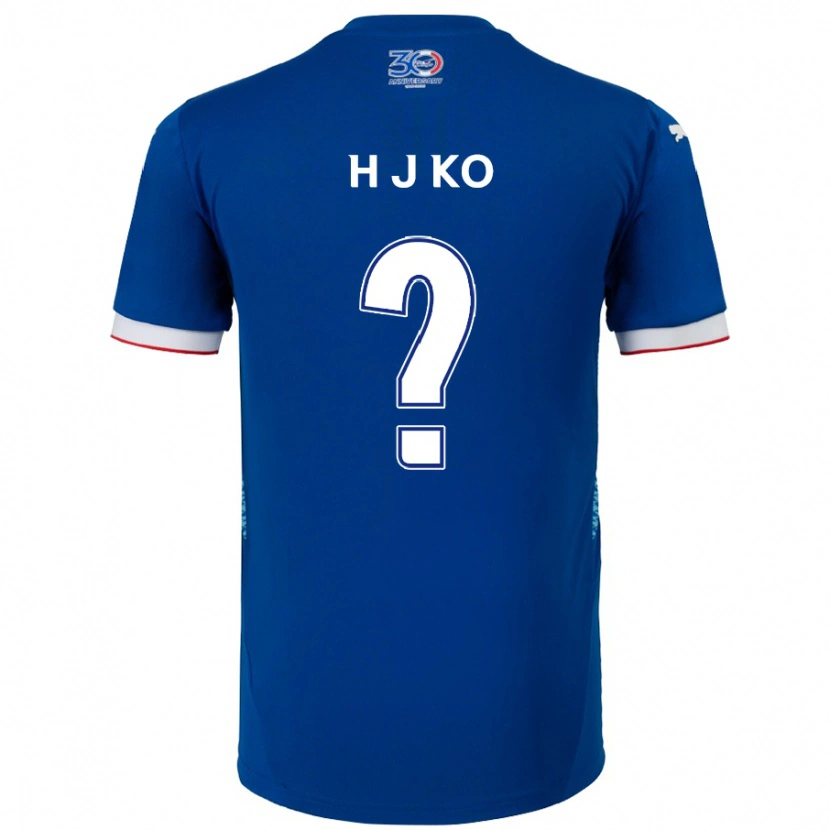 Danxen Mænd Jong-Hyun Ko #0 Hvid Royal Blå Hjemmebane Spillertrøjer 2025/26 Trøje T-Shirt