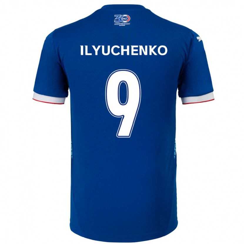 Danxen Mænd Stanislav Ilyuchenko #9 Hvid Royal Blå Hjemmebane Spillertrøjer 2025/26 Trøje T-Shirt