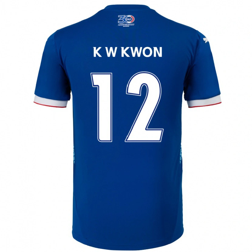 Danxen Mænd Wan-Kyu Kwon #12 Hvid Royal Blå Hjemmebane Spillertrøjer 2025/26 Trøje T-Shirt