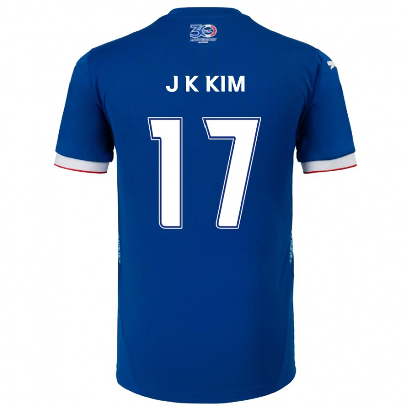 Danxen Mænd Kyeong-Jung Kim #17 Hvid Royal Blå Hjemmebane Spillertrøjer 2025/26 Trøje T-Shirt