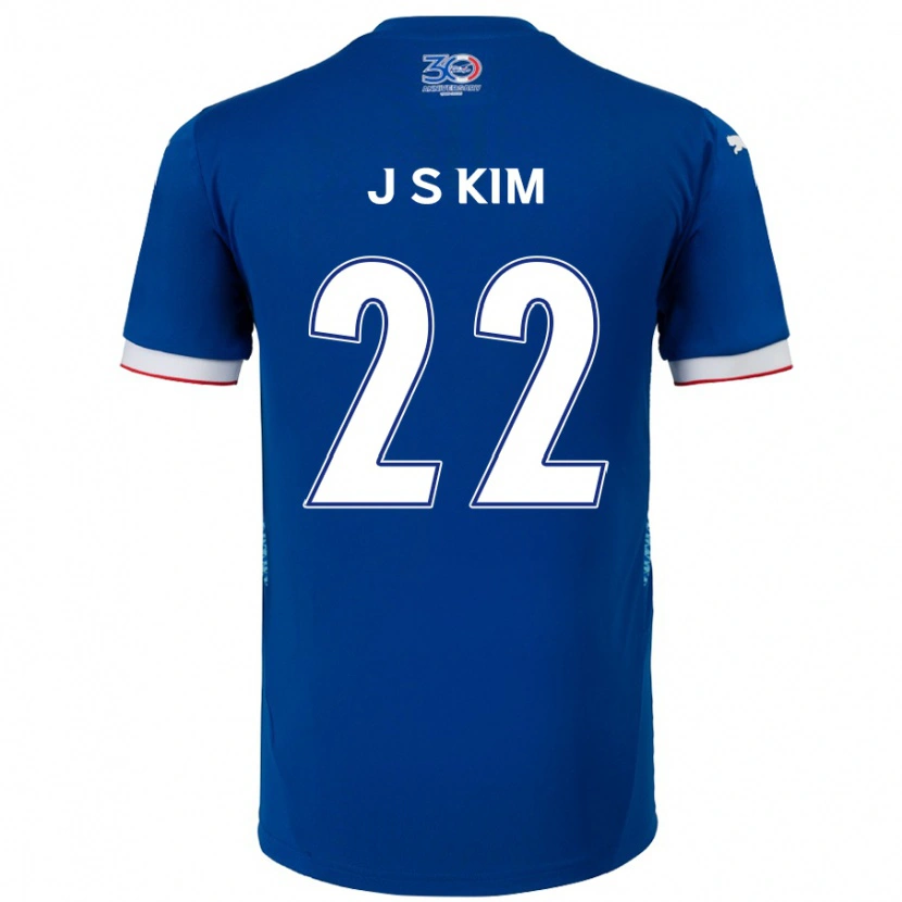 Danxen Mænd Sang-Jun Kim #22 Hvid Royal Blå Hjemmebane Spillertrøjer 2025/26 Trøje T-Shirt