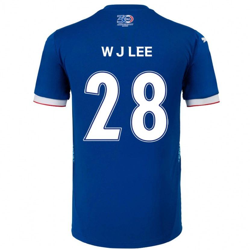 Danxen Mænd Jun-Woo Lee #28 Hvid Royal Blå Hjemmebane Spillertrøjer 2025/26 Trøje T-Shirt