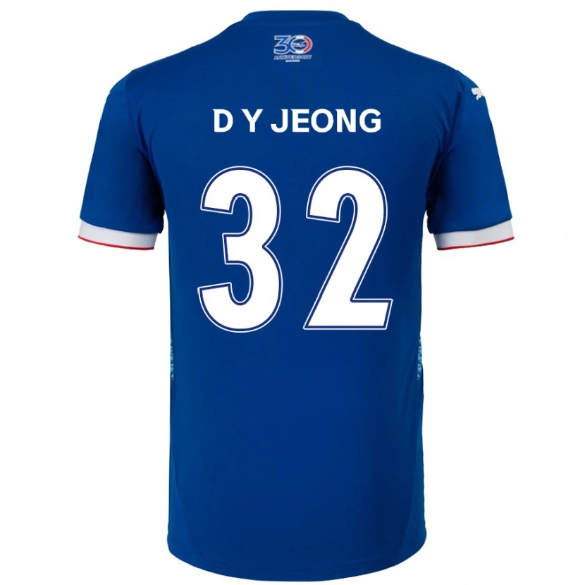 Danxen Mænd Dong-Yun Jeong #32 Hvid Royal Blå Hjemmebane Spillertrøjer 2025/26 Trøje T-Shirt