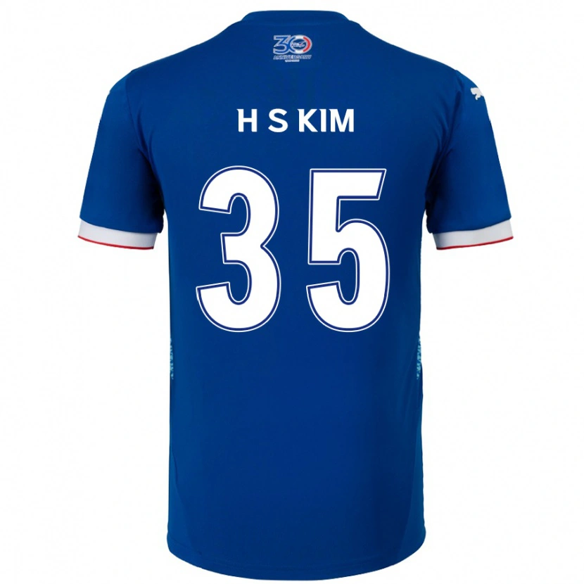 Danxen Mænd Seung-Hyun Kim #35 Hvid Royal Blå Hjemmebane Spillertrøjer 2025/26 Trøje T-Shirt