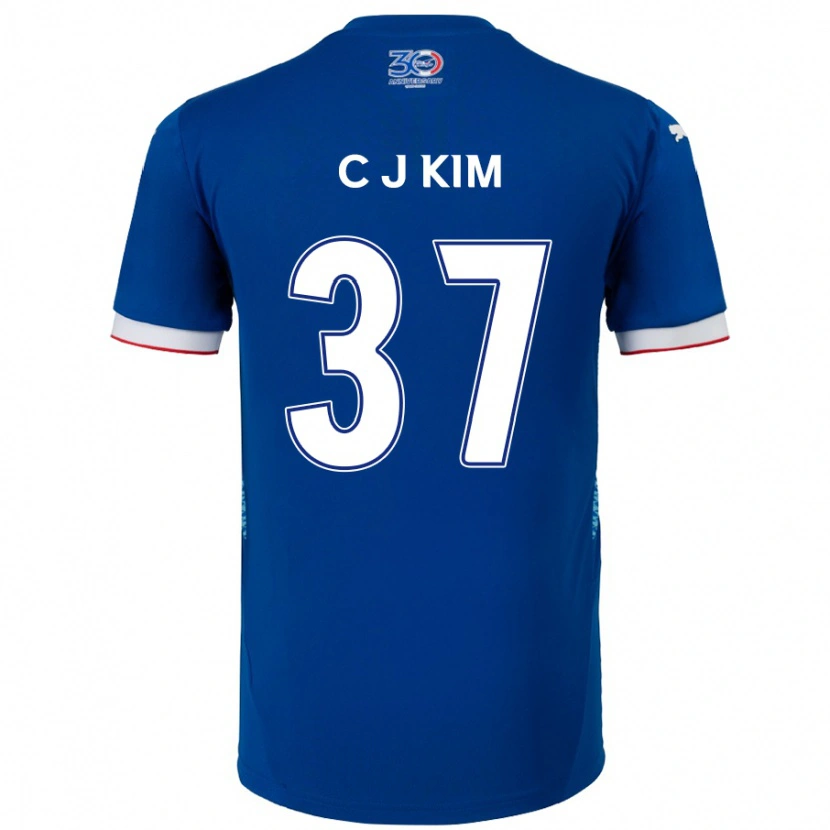 Danxen Mænd Joo-Chan Kim #37 Hvid Royal Blå Hjemmebane Spillertrøjer 2025/26 Trøje T-Shirt
