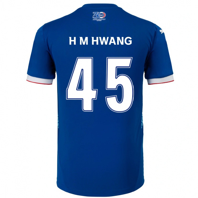 Danxen Mænd Myung-Hyun Hwang #45 Hvid Royal Blå Hjemmebane Spillertrøjer 2025/26 Trøje T-Shirt
