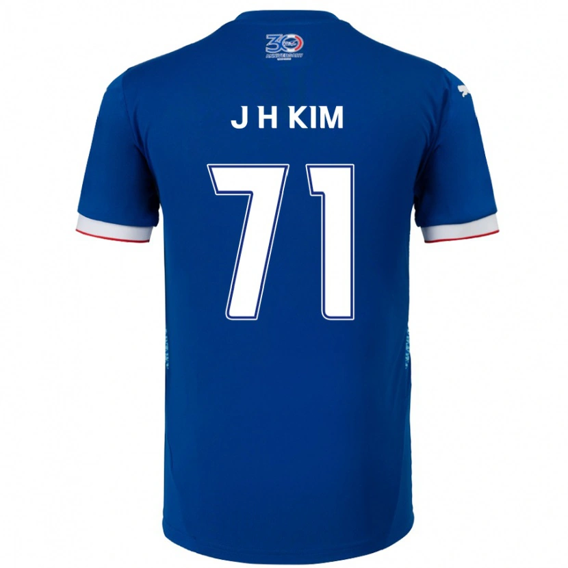 Danxen Mænd Ji-Ho Kim #71 Hvid Royal Blå Hjemmebane Spillertrøjer 2025/26 Trøje T-Shirt