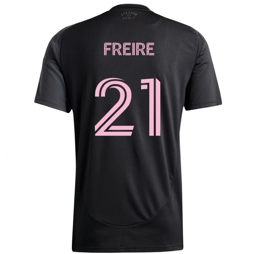 Danxen Mænd Nicolas Freire #21 Pink Sort Udebane Spillertrøjer 2025/26 Trøje T-Shirt