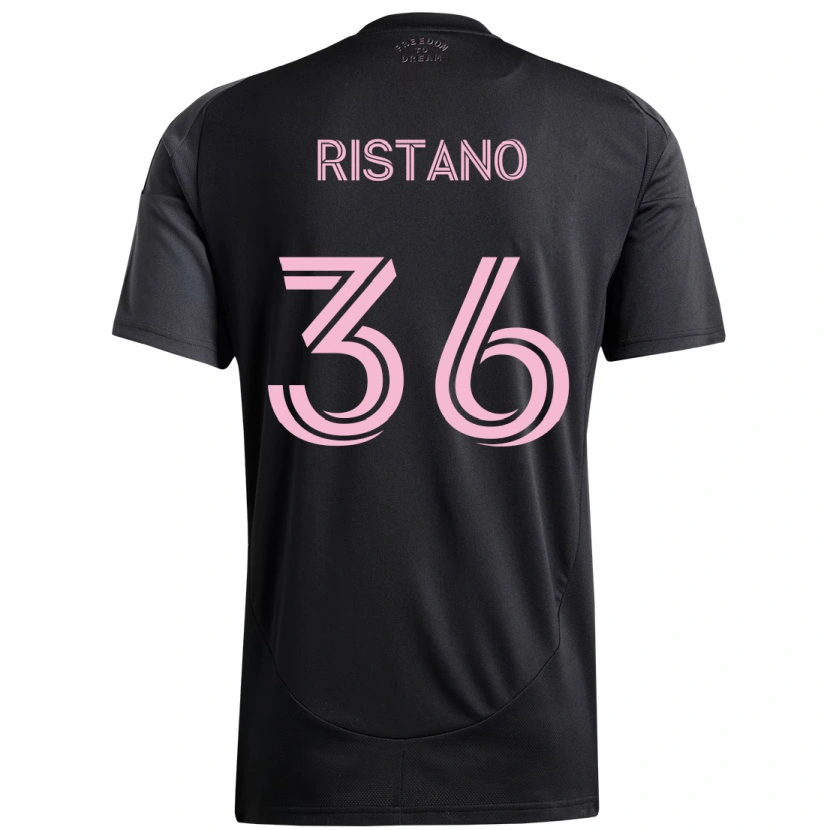Danxen Mænd Alejo Ristano #36 Pink Sort Udebane Spillertrøjer 2025/26 Trøje T-Shirt