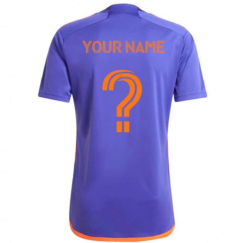 Danxen Mænd Dit Navn #0 Orange Hvid Udebane Spillertrøjer 2025/26 Trøje T-Shirt