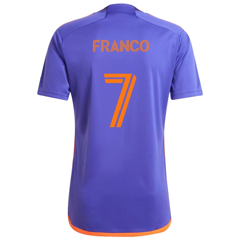 Danxen Mænd Iván Franco #7 Orange Hvid Udebane Spillertrøjer 2025/26 Trøje T-Shirt