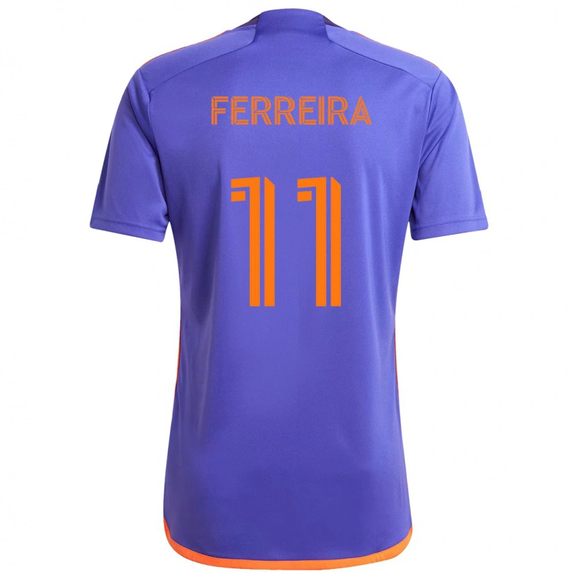 Danxen Mænd Sebastián Ferreira #11 Orange Hvid Udebane Spillertrøjer 2025/26 Trøje T-Shirt