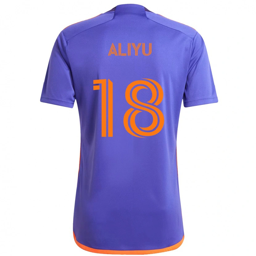 Danxen Mænd Ibrahim Aliyu #18 Orange Hvid Udebane Spillertrøjer 2025/26 Trøje T-Shirt