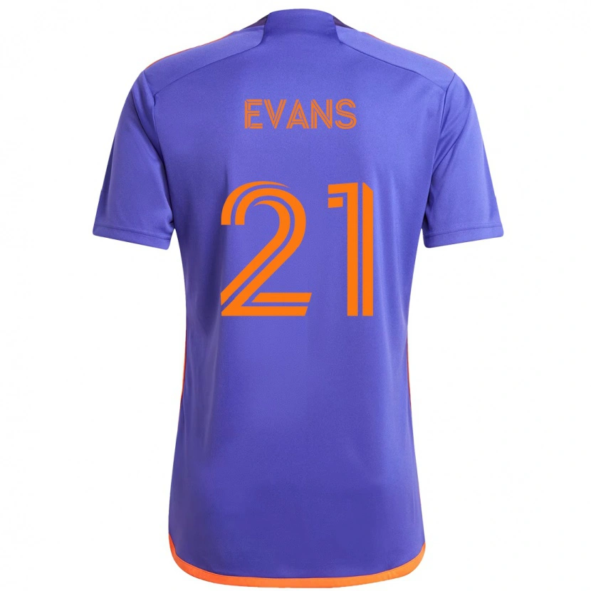 Danxen Mænd Jacob Evans #21 Orange Hvid Udebane Spillertrøjer 2025/26 Trøje T-Shirt
