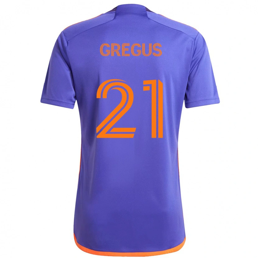 Danxen Mænd Ján Gregus #21 Orange Hvid Udebane Spillertrøjer 2025/26 Trøje T-Shirt