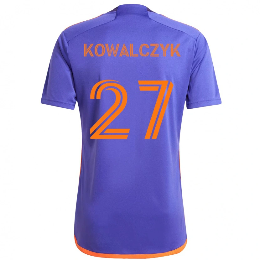 Danxen Mænd Sebastian Kowalczyk #27 Orange Hvid Udebane Spillertrøjer 2025/26 Trøje T-Shirt