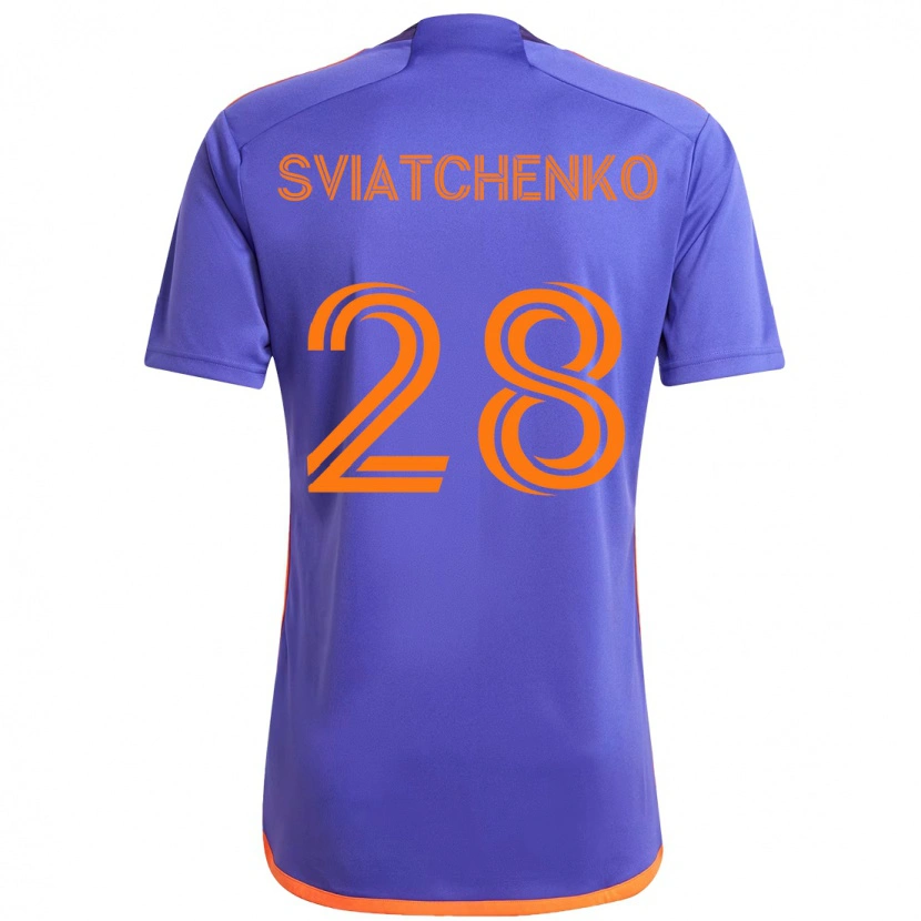 Danxen Mænd Erik Sviatchenko #28 Orange Hvid Udebane Spillertrøjer 2025/26 Trøje T-Shirt