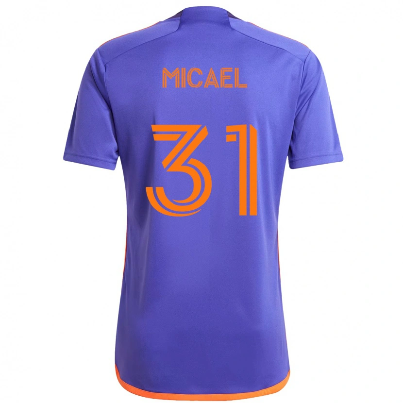 Danxen Mænd Micael #31 Orange Hvid Udebane Spillertrøjer 2025/26 Trøje T-Shirt