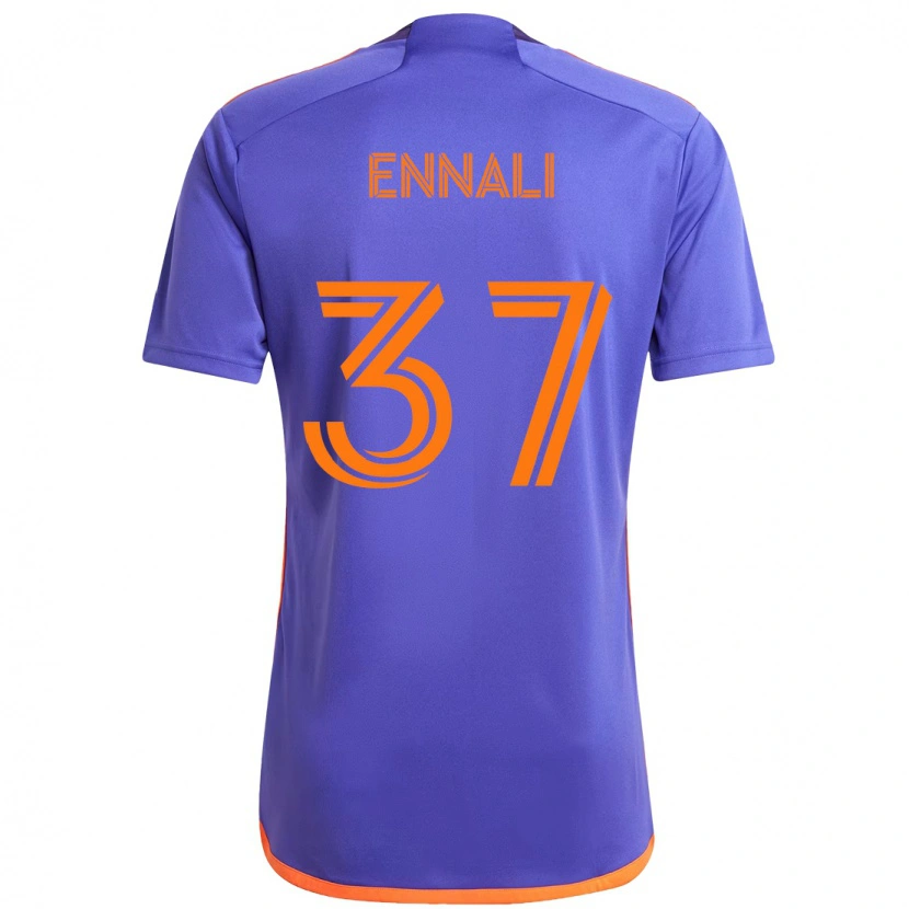 Danxen Mænd Lawrence Ennali #37 Orange Hvid Udebane Spillertrøjer 2025/26 Trøje T-Shirt