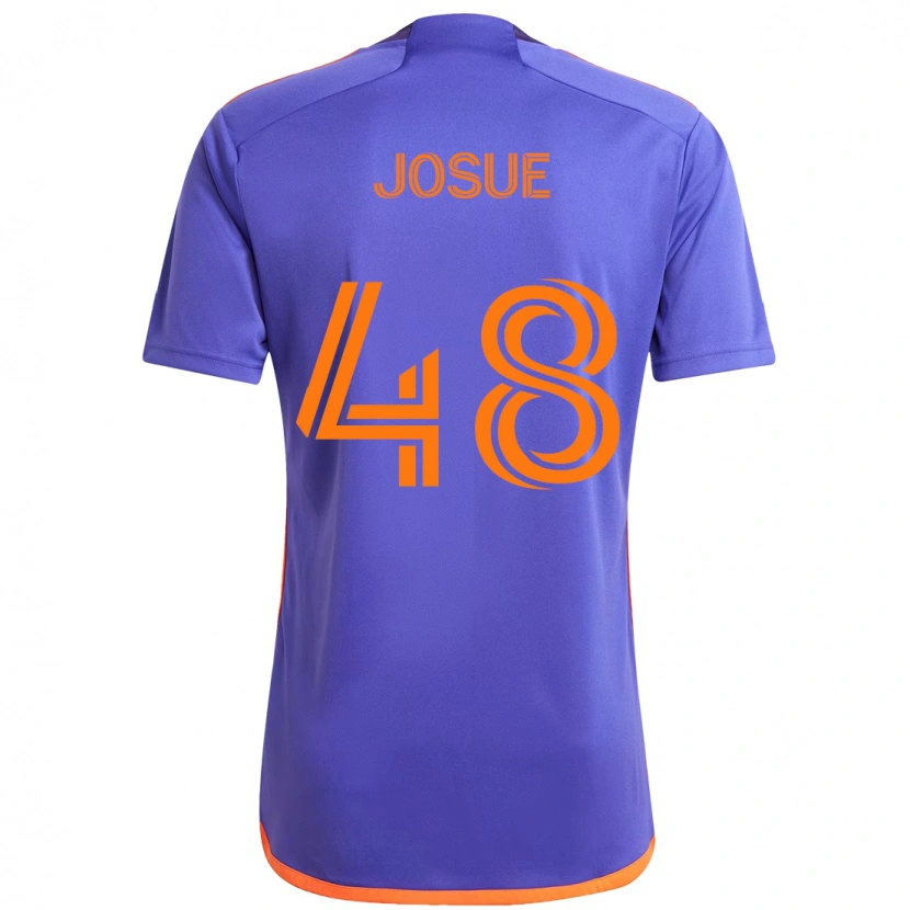 Danxen Mænd Josué #48 Orange Hvid Udebane Spillertrøjer 2025/26 Trøje T-Shirt