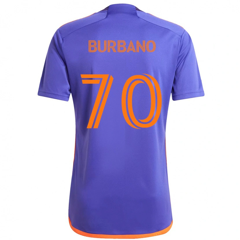 Danxen Mænd Jordy Burbano #70 Orange Hvid Udebane Spillertrøjer 2025/26 Trøje T-Shirt
