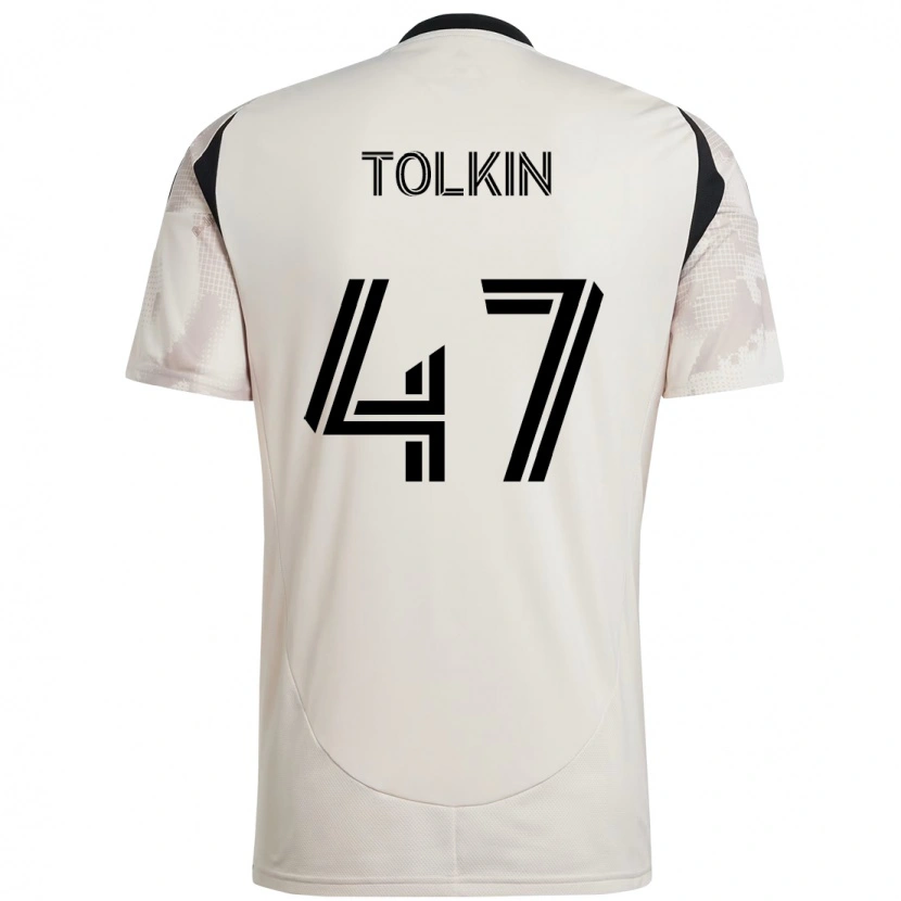 Danxen Mænd John Tolkin #47 Rød Sort Udebane Spillertrøjer 2025/26 Trøje T-Shirt