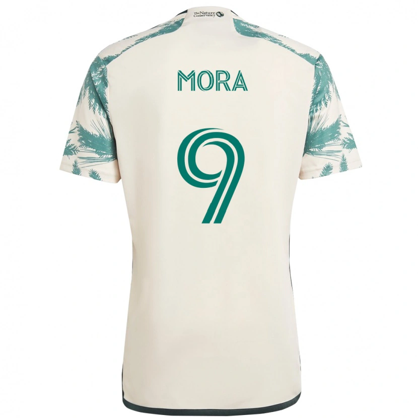 Danxen Mænd Felipe Mora #9 Sort Brun Udebane Spillertrøjer 2025/26 Trøje T-Shirt