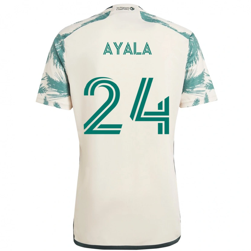 Danxen Mænd David Ayala #24 Sort Brun Udebane Spillertrøjer 2025/26 Trøje T-Shirt