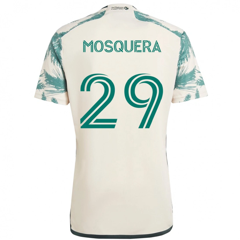 Danxen Mænd Juan Mosquera #29 Sort Brun Udebane Spillertrøjer 2025/26 Trøje T-Shirt