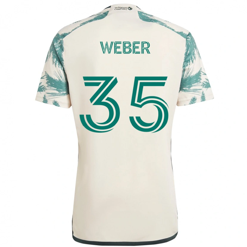 Danxen Mænd Tristan Weber #35 Sort Brun Udebane Spillertrøjer 2025/26 Trøje T-Shirt