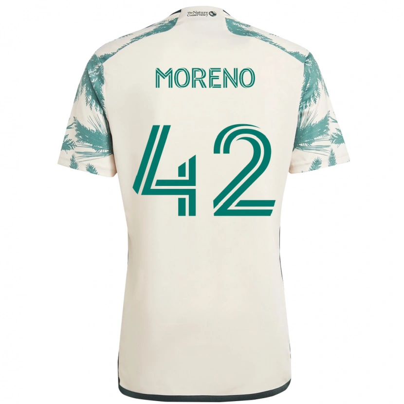 Danxen Mænd Alexis Moreno #42 Sort Brun Udebane Spillertrøjer 2025/26 Trøje T-Shirt