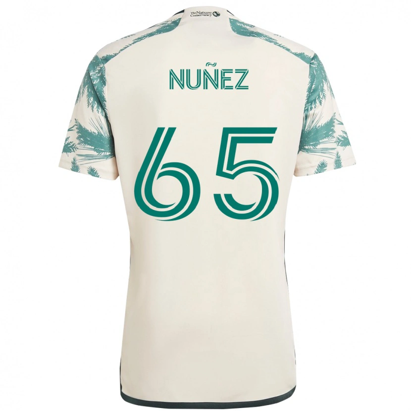 Danxen Mænd Daniel Núñez #65 Sort Brun Udebane Spillertrøjer 2025/26 Trøje T-Shirt