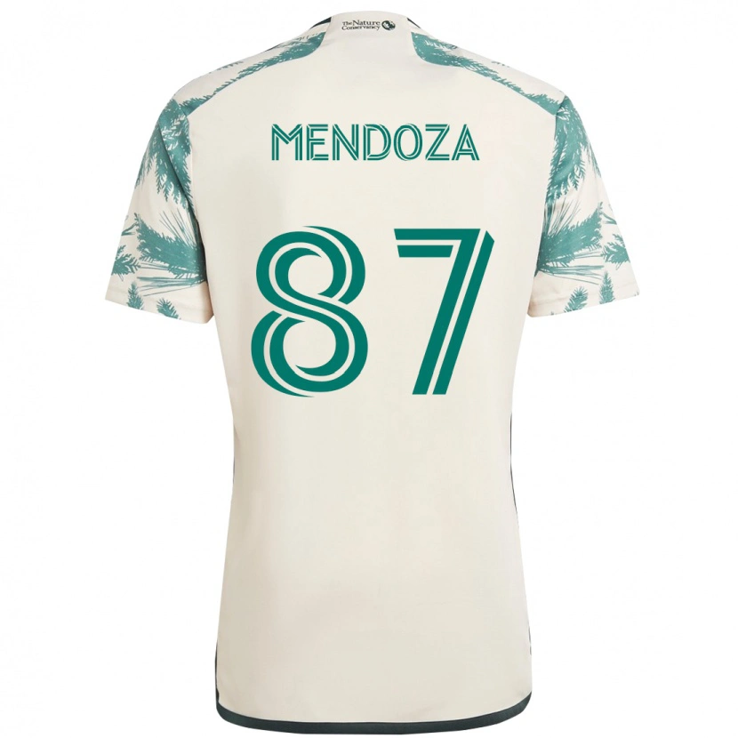 Danxen Mænd Christian Mendoza #87 Sort Brun Udebane Spillertrøjer 2025/26 Trøje T-Shirt