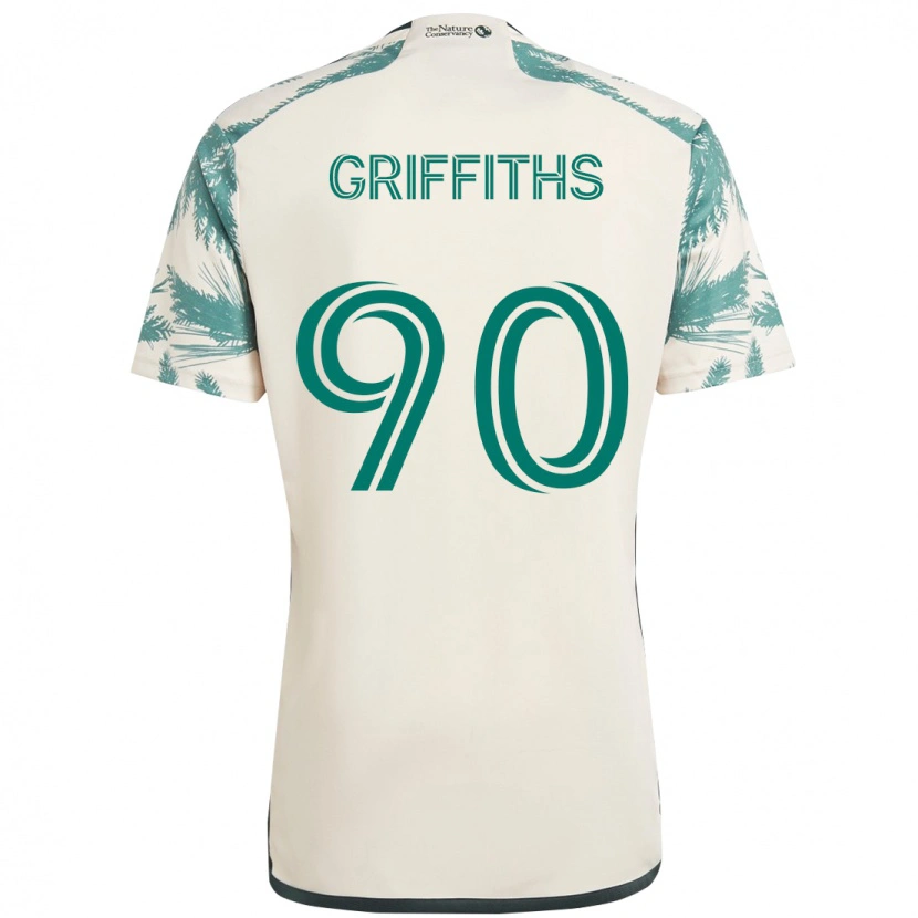 Danxen Mænd Reo Griffiths #90 Sort Brun Udebane Spillertrøjer 2025/26 Trøje T-Shirt
