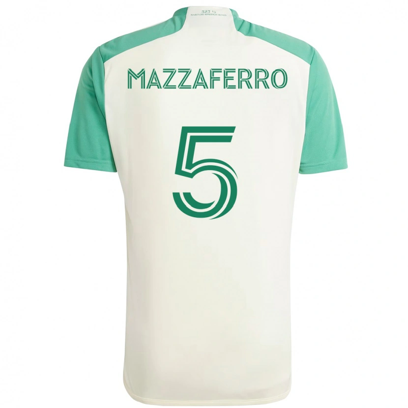 Danxen Mænd Salvatore Mazzaferro #5 Grøn Sort Udebane Spillertrøjer 2025/26 Trøje T-Shirt
