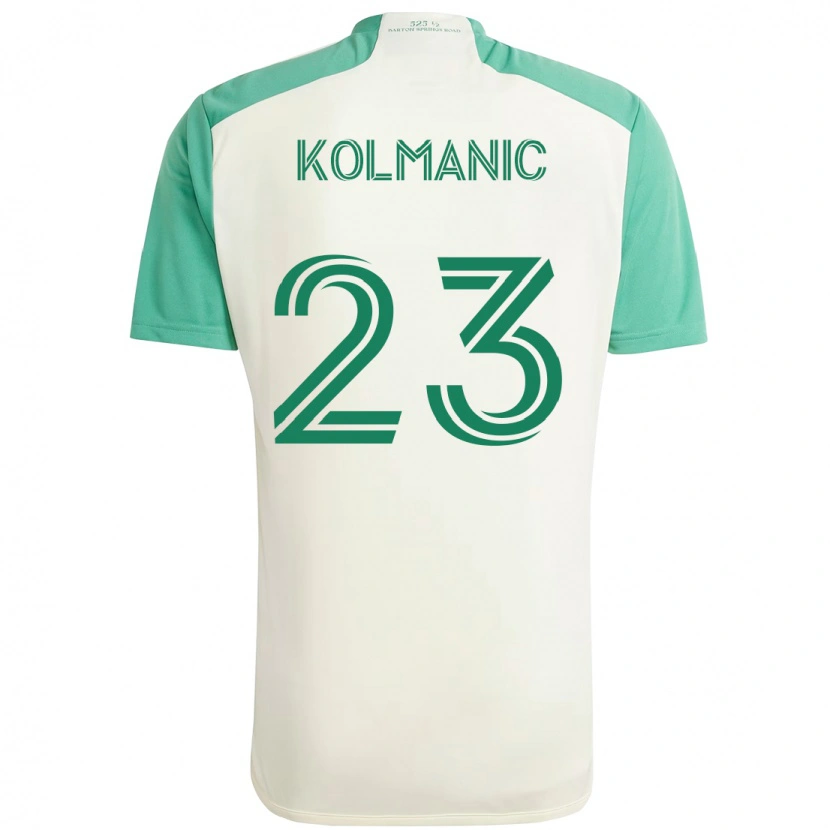 Danxen Mænd Žan Kolmanič #23 Grøn Sort Udebane Spillertrøjer 2025/26 Trøje T-Shirt